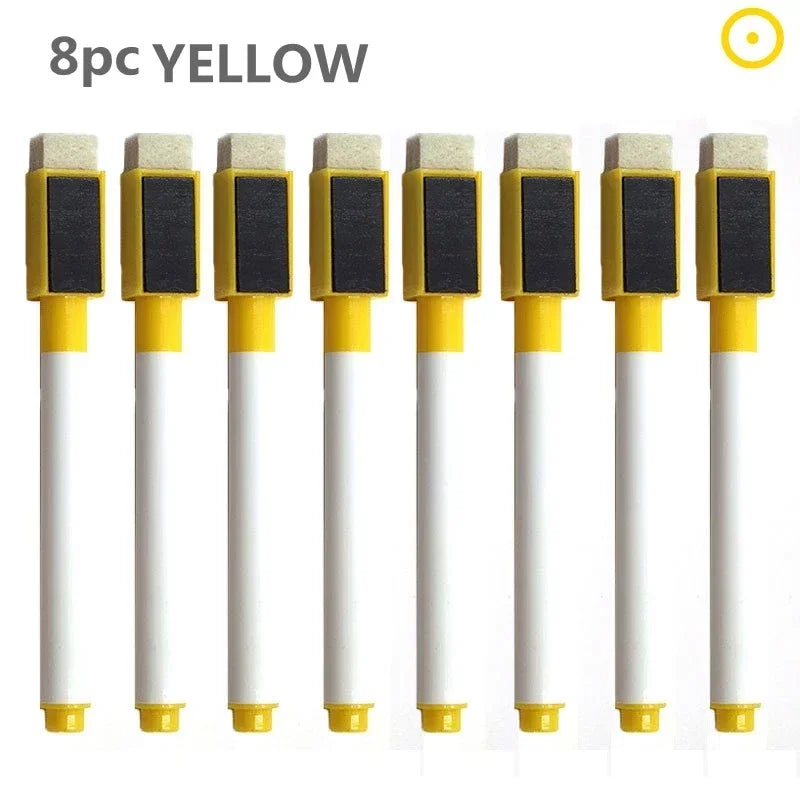 Buy The Best By Artsulli - Art is Long Life Short - 8PC Magnetic Colorful Whiteboard Pen Black White Board Markers Built In Eraser School