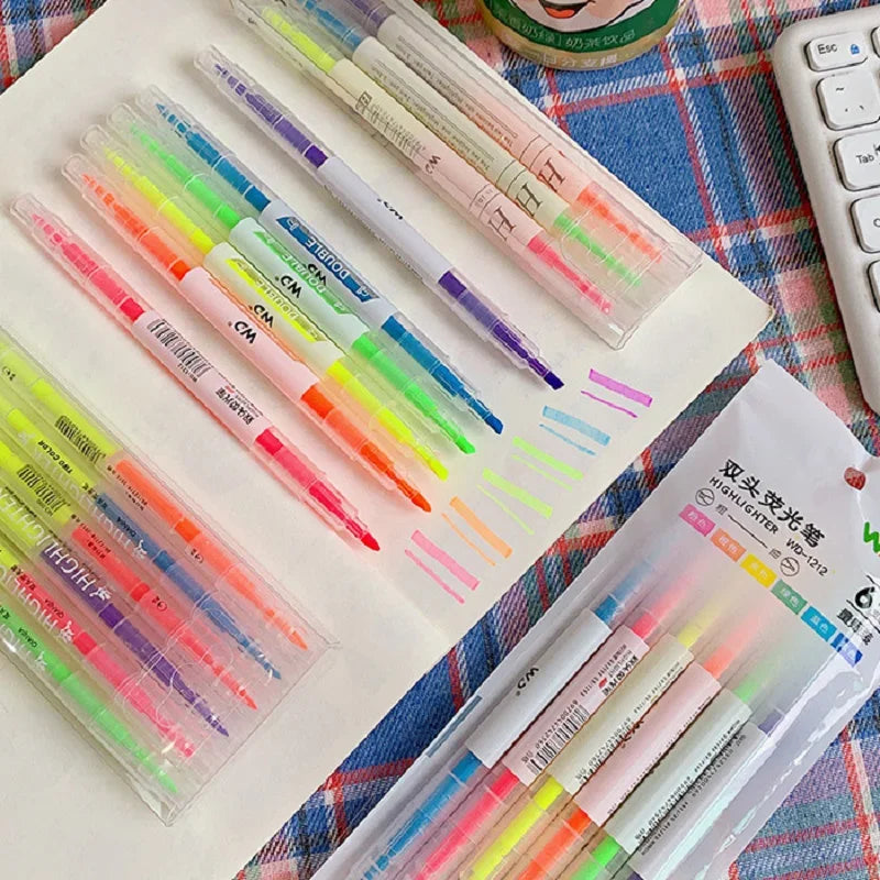 Buy The Best By Artsulli - Art is Long Life Short - 3/6Pcs/Set Double Head Fluorescent Highlighter Pen Markers Pastel Drawing for Student