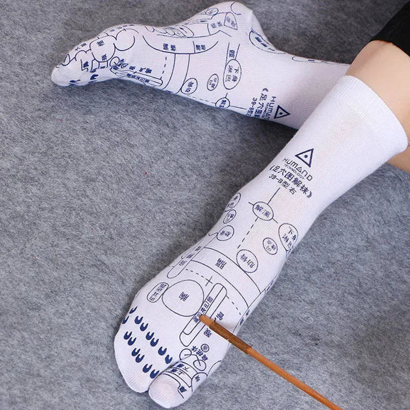 Buy The Best By Artsulli - Art is Long Life Short - 1pair Acupoint Massage Socks Cotton Illustration Acupuncture Points Health Care
