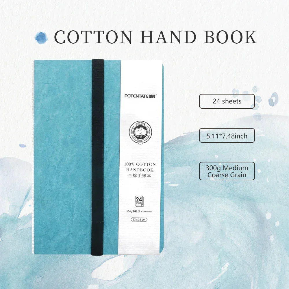 Buy The Best By Artsulli - Art is Long Life Short - POTENTATE Blue Color Watercolor Journal Drawing Book Hand Notebook Sketch Pad 100%