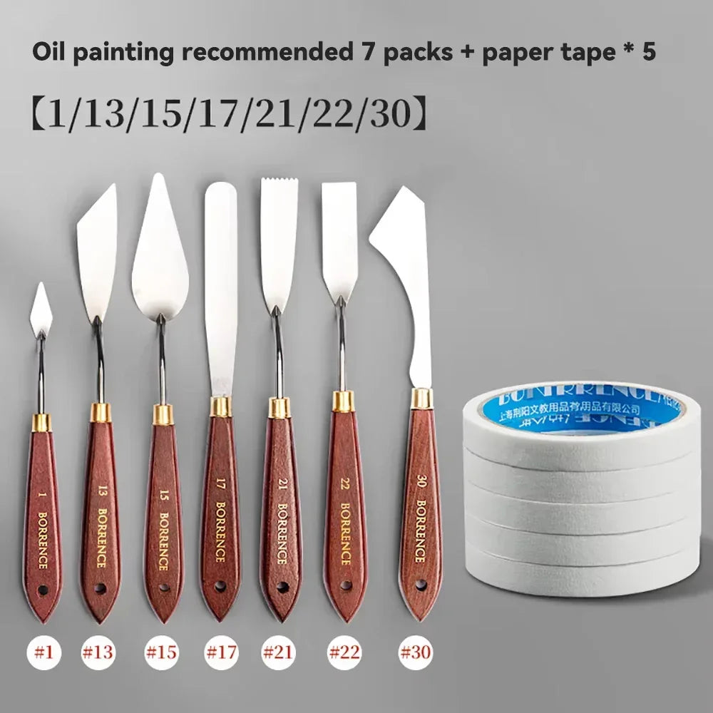 Buy The Best By Artsulli - Art is Long Life Short - Borrence 1/3/5/7pcs/Set Stainless Steel Oil Painting Knife Artist Spatula Tools