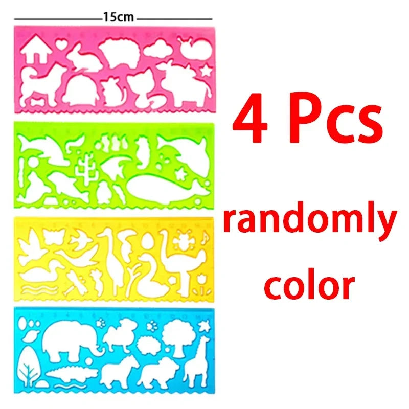 Buy The Best By Artsulli - Art is Long Life Short - Animal Geometry Multifunctional Hollow Rulers Drafting Tools School Painting Supplies
