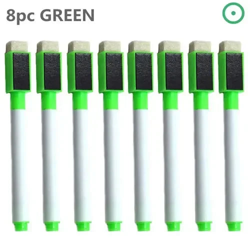 Buy The Best By Artsulli - Art is Long Life Short - 8PC Magnetic Colorful Whiteboard Pen Black White Board Markers Built In Eraser School