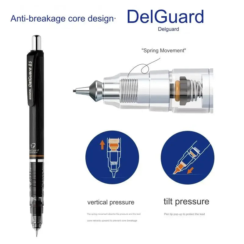 Buy The Best By Artsulli - Art is Long Life Short - ZEBRA Mechanical Pencil Japan DelGuard Type Continuous Core Pencils Lapiseira Students