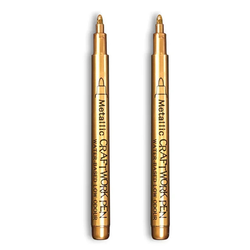 Buy The Best By Artsulli - Art is Long Life Short - 1/2Pc Brush Metallic Marker Pens Gold Silver Permanent Markers for Crafts Manga