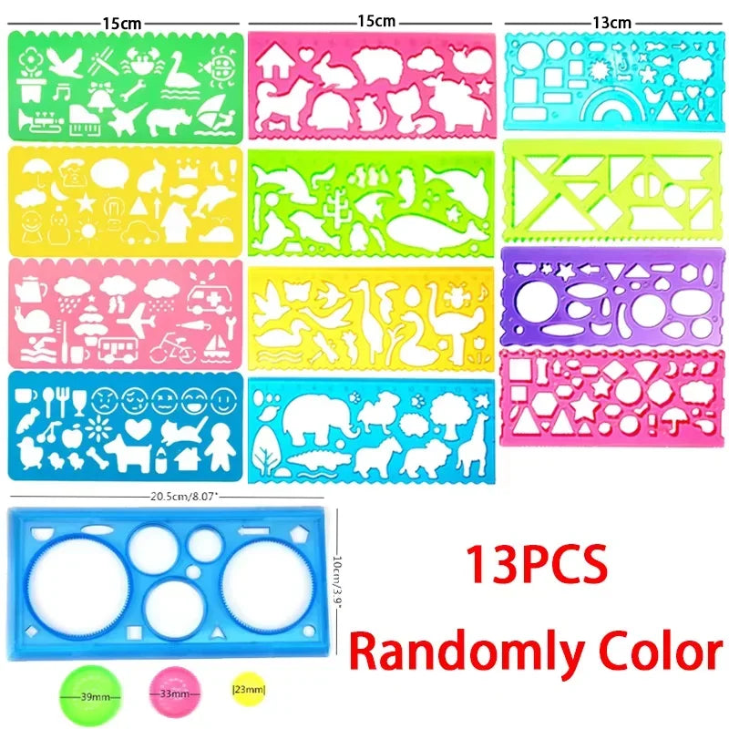 Buy The Best By Artsulli - Art is Long Life Short - Animal Geometry Multifunctional Hollow Rulers Drafting Tools School Painting Supplies