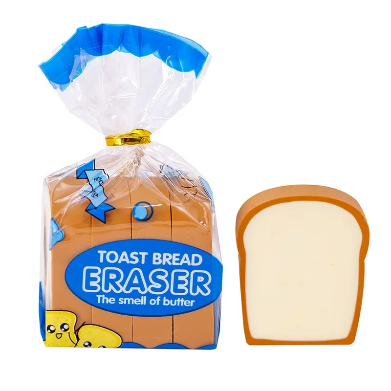 Buy The Best By Artsulli - Art is Long Life Short - 4Pcs/Lot Cute Toast Bread Eraser School Stationery Creative Kids Writing Drawing Rubber