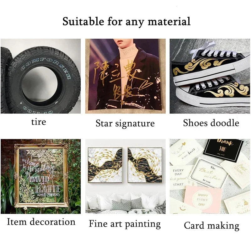 Buy The Best By Artsulli - Art is Long Life Short - 2-5pcs/lot Waterproof Permanent Paint Marker Pens Gold Silver Drawing Students School