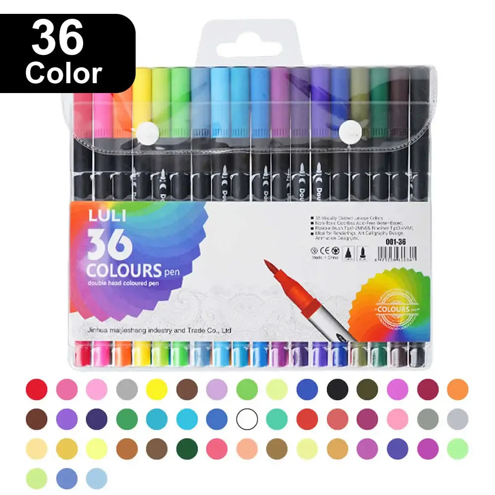Buy The Best By Artsulli - Art is Long Life Short - 12/60/120 Colors Double Head Markers Tip Supplies Drawing Brush Pen Set For Gift Pens