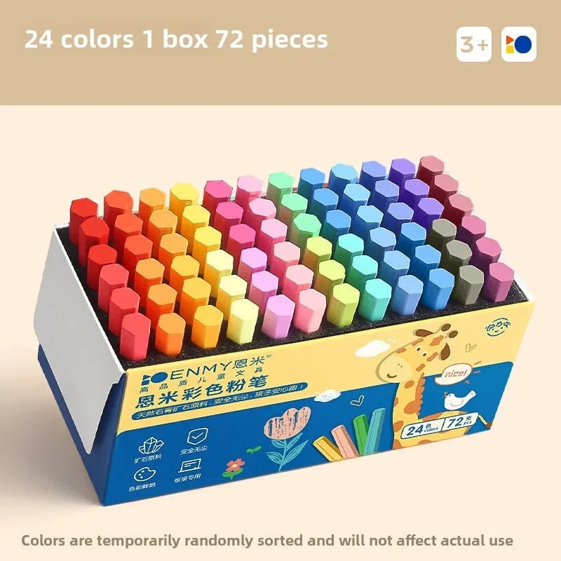 Buy The Best By Artsulli - Art is Long Life Short - ENMY 12/36 Colors Non-Dusty Vibrant Bright Color Chalk Dustless Safe Drawing