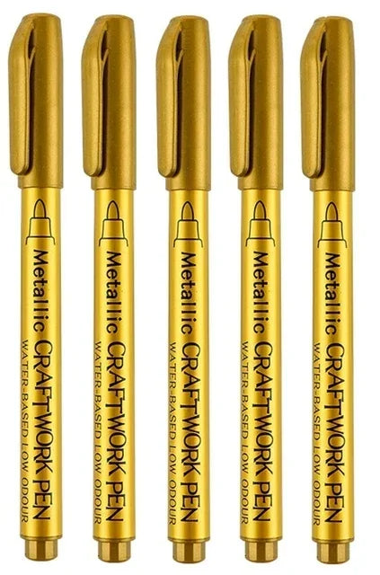 Buy The Best By Artsulli - Art is Long Life Short - 2-5pcs/lot Waterproof Permanent Paint Marker Pens Gold Silver Drawing Students School
