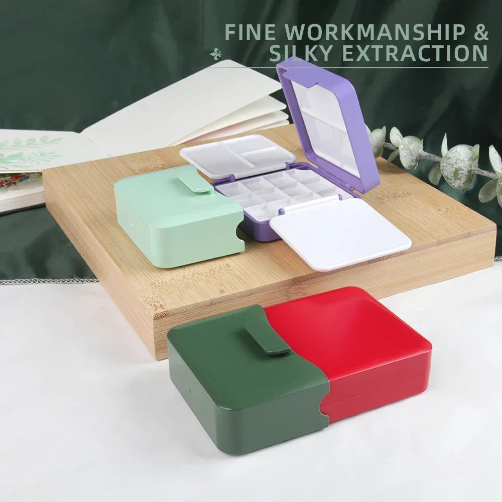 Buy The Best By Artsulli - Art is Long Life Short - SeamiArt 1pc Portable Travel Watercolor Plastic Painting Box with Palette Half Pan Mini