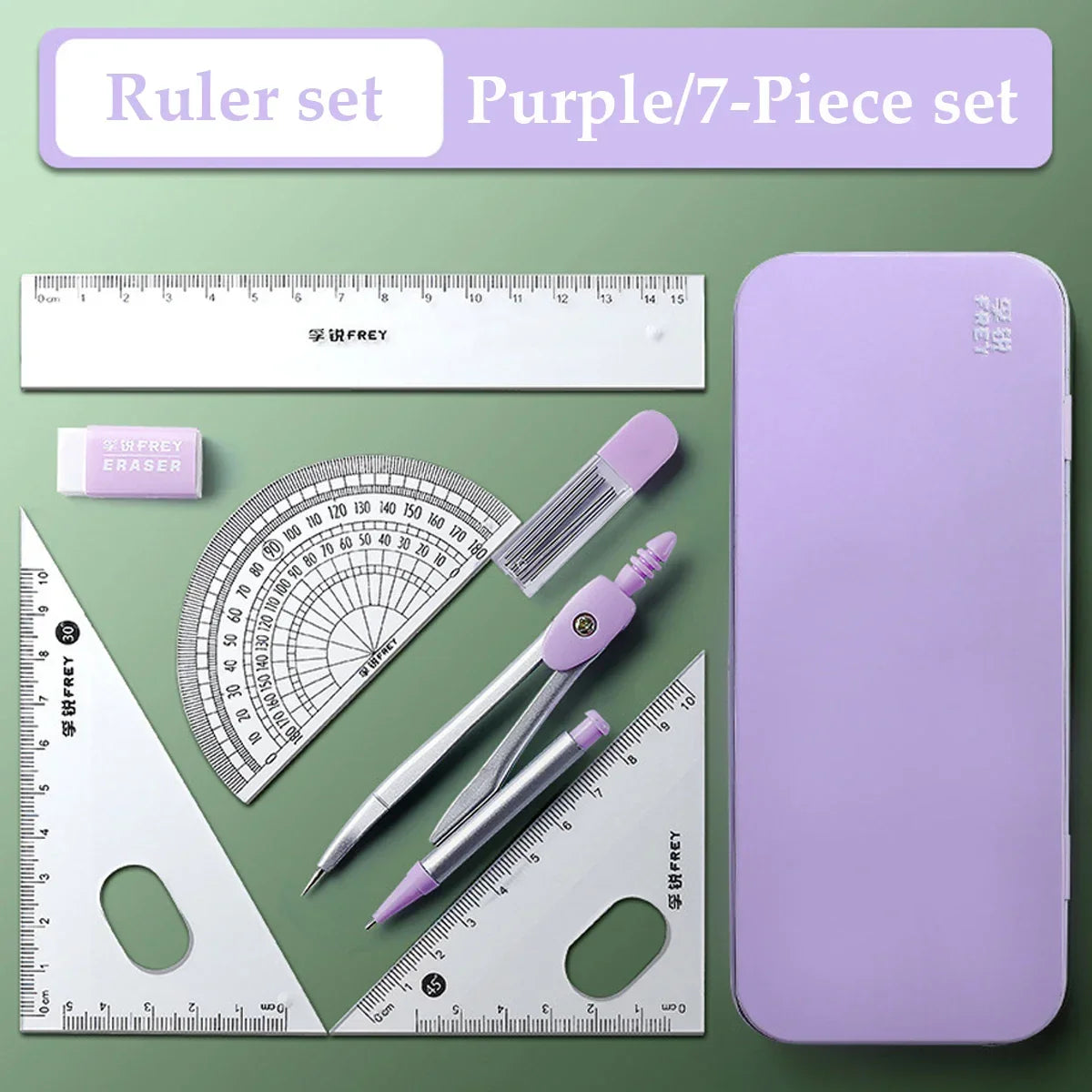 Buy The Best By Artsulli - Art is Long Life Short - 7 Pcs/Set Mathematical Rulers Set Multi-function Professional Compass Ruler Drawing