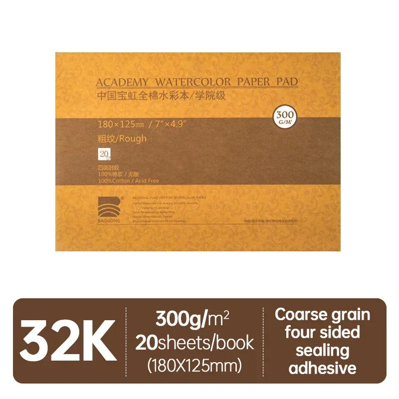 Buy The Best By Artsulli - Art is Long Life Short - Baohong Academy Watercolor Book 100% Cotton Sketchbook 300g Drawing Paper 32K 16K 8K