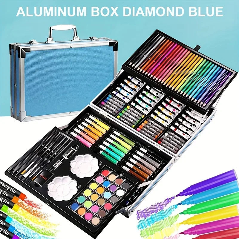 Buy The Best By Artsulli - Art is Long Life Short - Supplies 145 Pack Painting Drawing Kit Deluxe Double Layers Set Crafts Colored Pencils