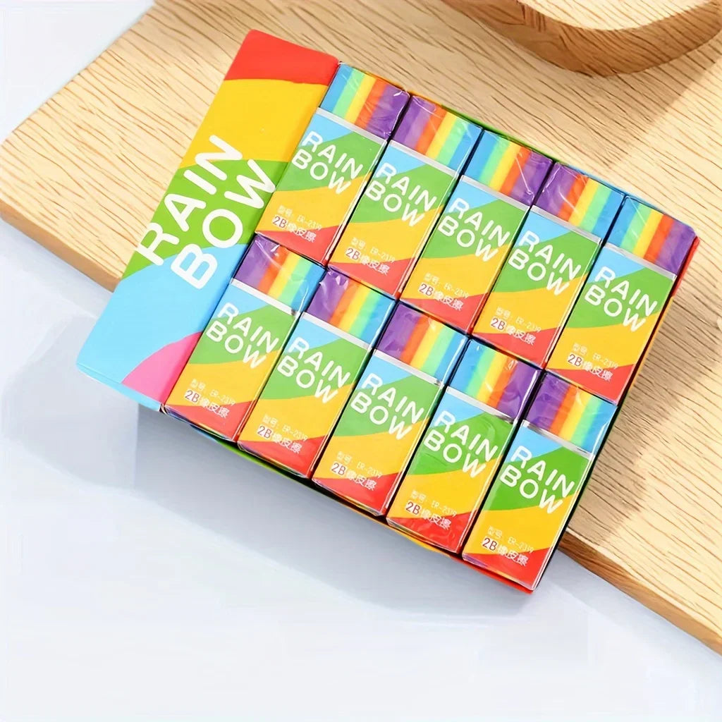 Buy The Best By Artsulli - Art is Long Life Short - 20-Pack Rainbow 2b Pencil Erasers Soft Pvc Material Non-Feathered Stationery