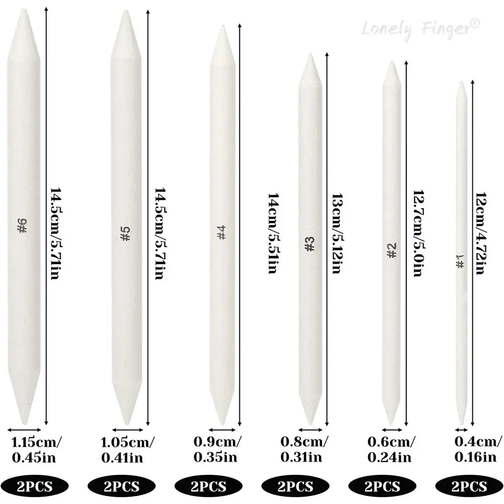 Buy The Best By Artsulli - Art is Long Life Short - 6/12 Pcs Blending Stumps Paper Blenders Drawing Pencils for Student Artist Charcoal