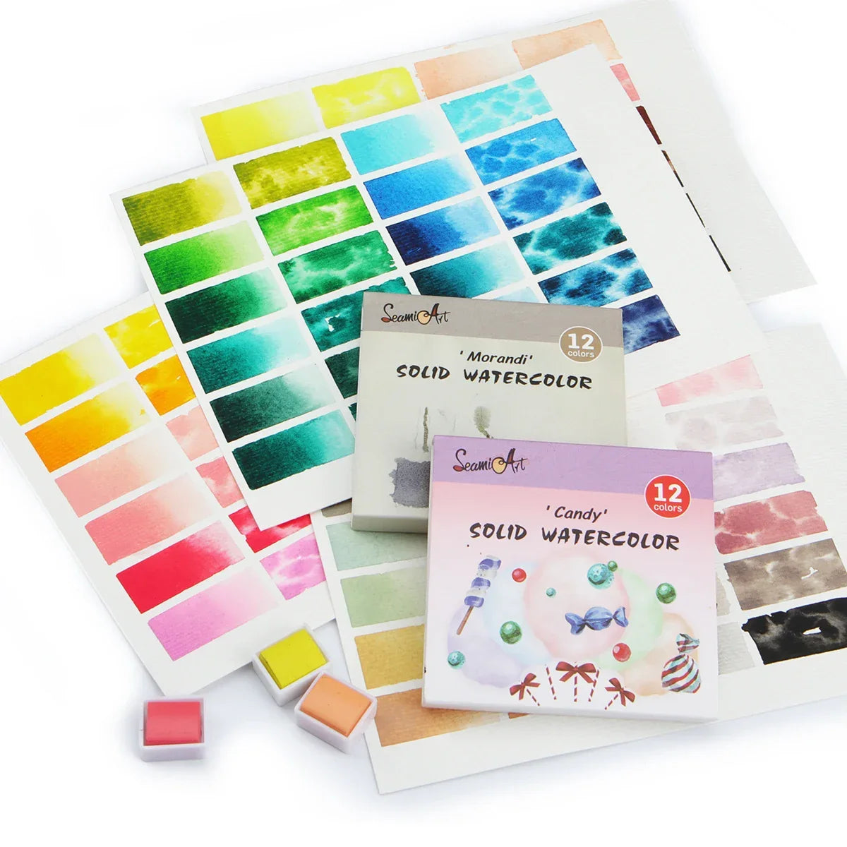 Buy The Best By Artsulli - Art is Long Life Short - SeamiArt 12Color Skin/Ocean/Candy/Morandi Solid Watercolor Set Simple Package