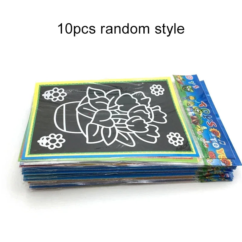 Buy The Best By Artsulli - Art is Long Life Short - 10pcs Children Scratch Painting Colorful Drawing Toys DIY Paper Cartoon Supplies