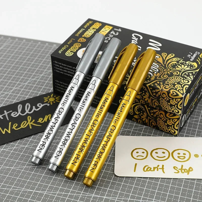 Buy The Best By Artsulli - Art is Long Life Short - 2-5pcs/lot Waterproof Permanent Paint Marker Pens Gold Silver Drawing Students School