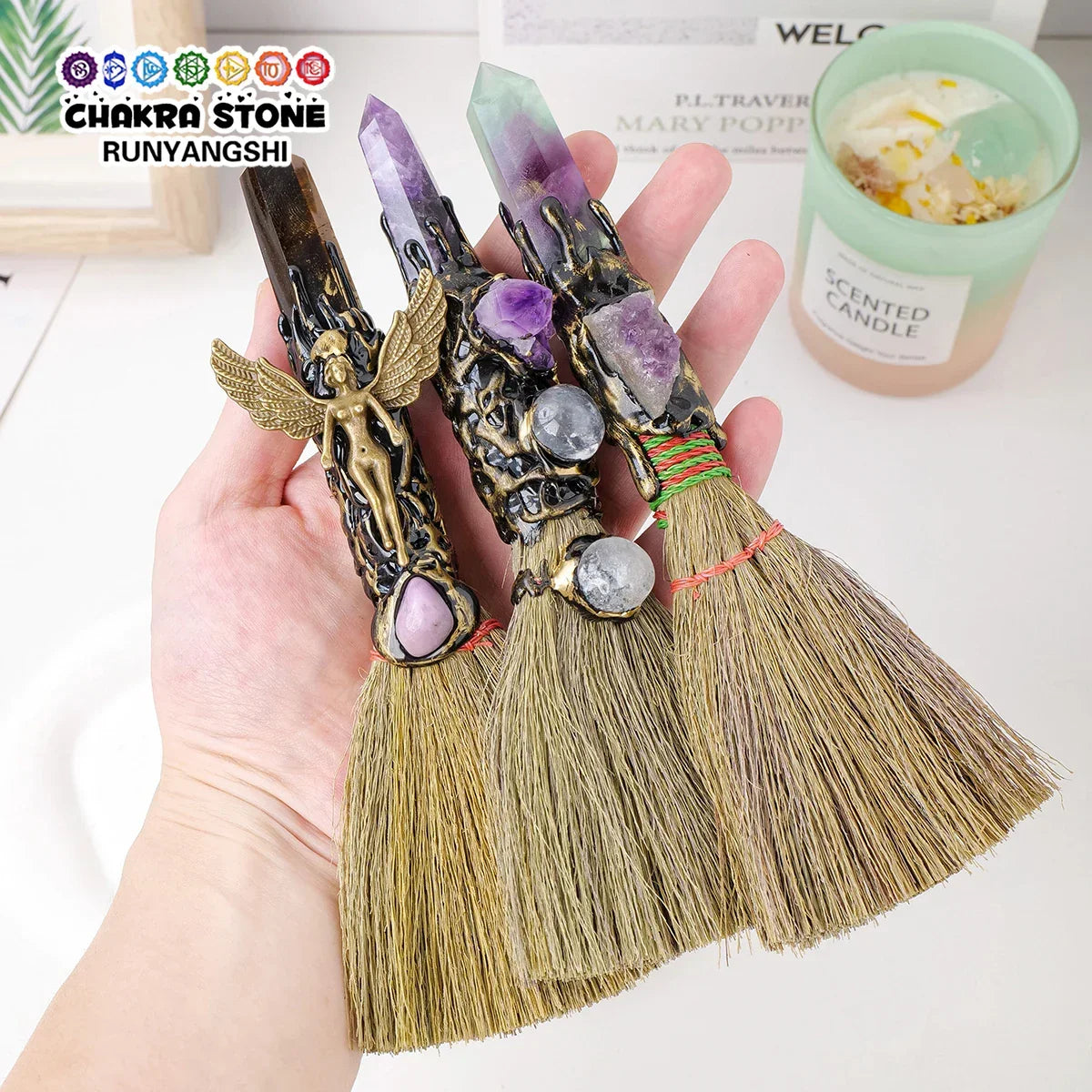 Buy The Best By Artsulli - Art is Long Life Short - 1PC Natural Crystal Point Stone Amethyst Altar Witch Supplies Table Decoration Family