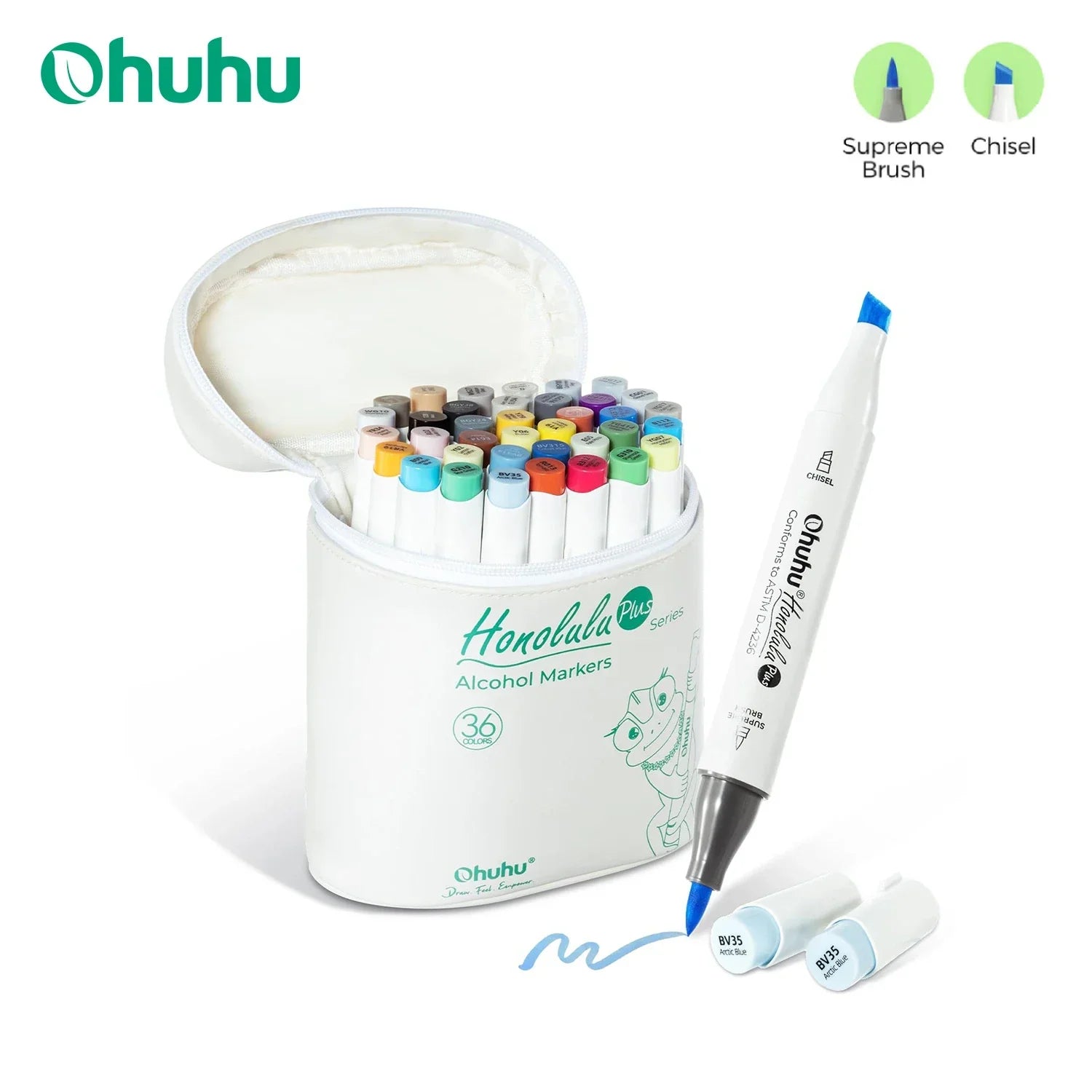 Buy The Best By Artsulli - Art is Long Life Short - Ohuhu Honolulu Plus Marker Pen Set Color Markers Alcohol Refillable Dual Tips