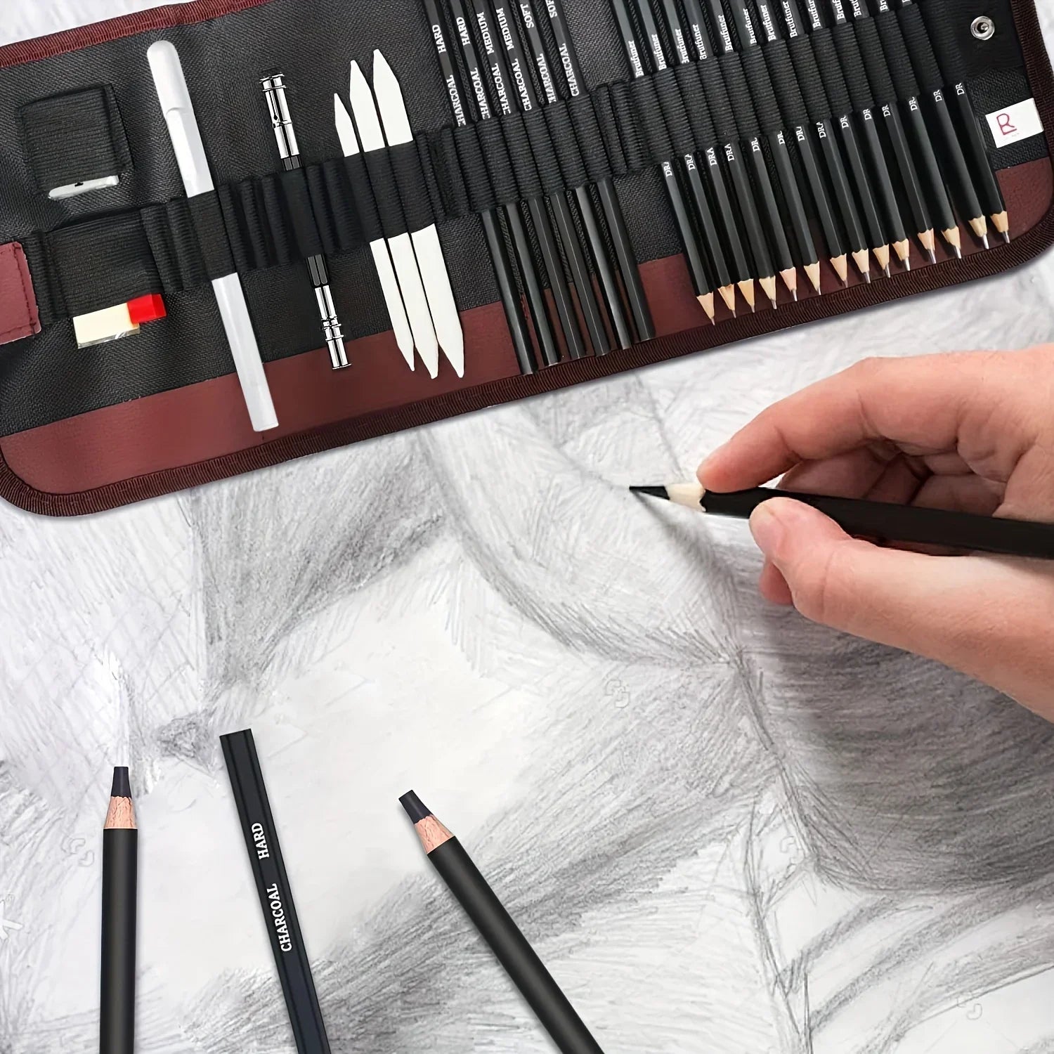 Buy The Best By Artsulli - Art is Long Life Short - Drawing Pencils Sketch Pencil Professional Sketching Graphite Charcoal Blending Stump