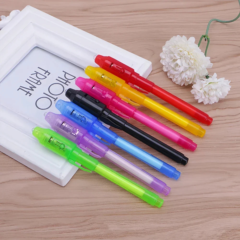 Buy The Best By Artsulli - Art is Long Life Short - 12pcs Luminous Light Pen Magic Purple 2 in 1 UV Black Combo Drawing Invisible Ink