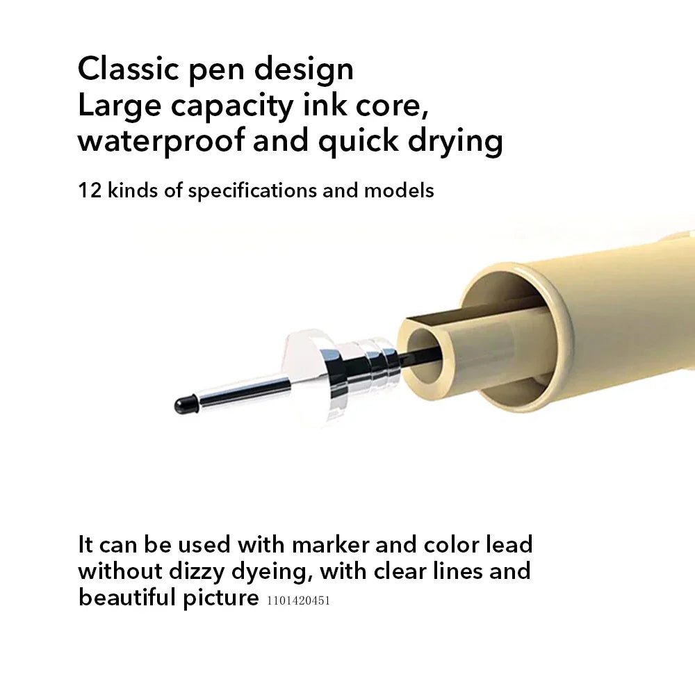Buy The Best By Artsulli - Art is Long Life Short - 12 Tip Pigment Liner Micron Ink Marker Pen for Manga Draw Sketching Needle Hook Line