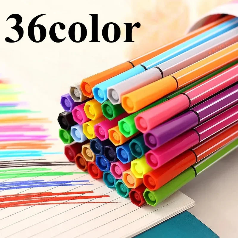 Buy The Best By Artsulli - Art is Long Life Short - Fancy 12/18/24/36 Colors Washable Colored Pen Painting Marker Artist Drawing Set