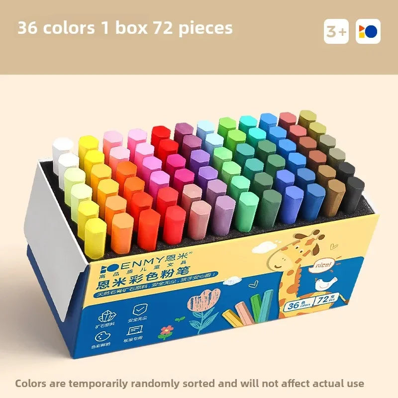Buy The Best By Artsulli - Art is Long Life Short - ENMY 12/36 Colors Non-Dusty Vibrant Bright Color Chalk Dustless Safe Drawing