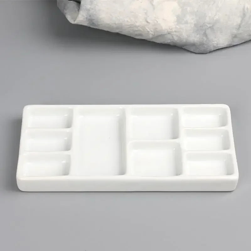 Buy The Best By Artsulli - Art is Long Life Short - Ceramic Square Palette Multi-grid Watercolor Oil Paint Tray Adult Beginner Portable