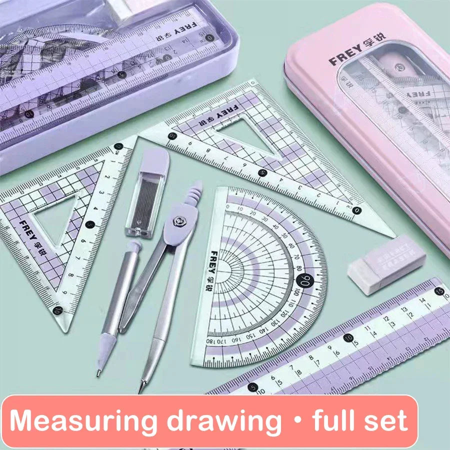 Buy The Best By Artsulli - Art is Long Life Short - 7 Pcs/Set Mathematical Rulers Set Multi-function Professional Compass Ruler Drawing