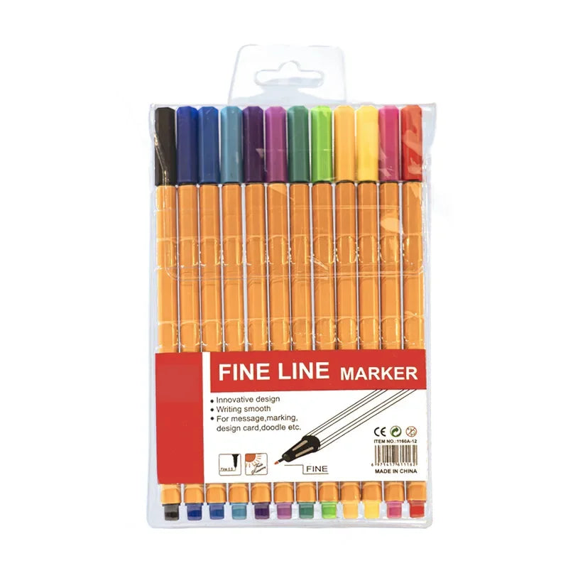 Buy The Best By Artsulli - Art is Long Life Short - Colorful Fineliner Marker Set 6/12/18/24 Colors Water-Based Micron Pens for Drawing