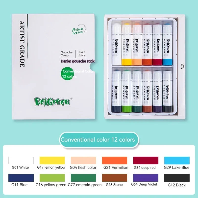 Buy The Best By Artsulli - Art is Long Life Short - 6-24 Colors Artist Soft Solid Gouache Paint Sticks/Pastels/Crayon Basic/Macaron