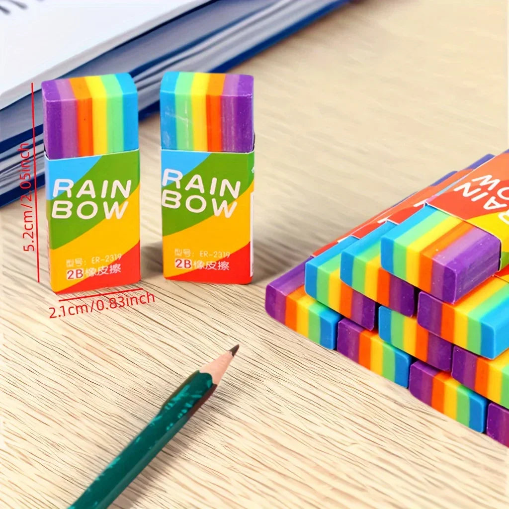 Buy The Best By Artsulli - Art is Long Life Short - 20-Pack Rainbow 2b Pencil Erasers Soft Pvc Material Non-Feathered Stationery