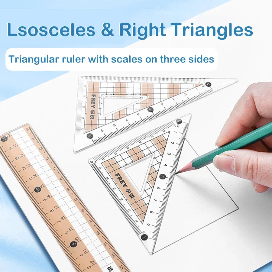 Buy The Best By Artsulli - Art is Long Life Short - 7 Pcs/Set Mathematical Rulers Set Multi-function Professional Compass Ruler Drawing