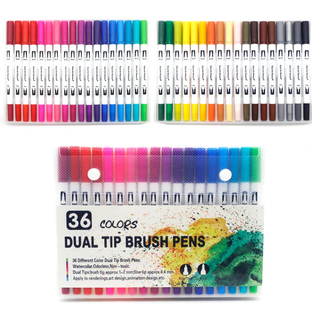 Buy The Best By Artsulli - Art is Long Life Short - Markers Set 36/48/72/120 Colors FineLiner Dual Tip Brush Pen Drawing Painting