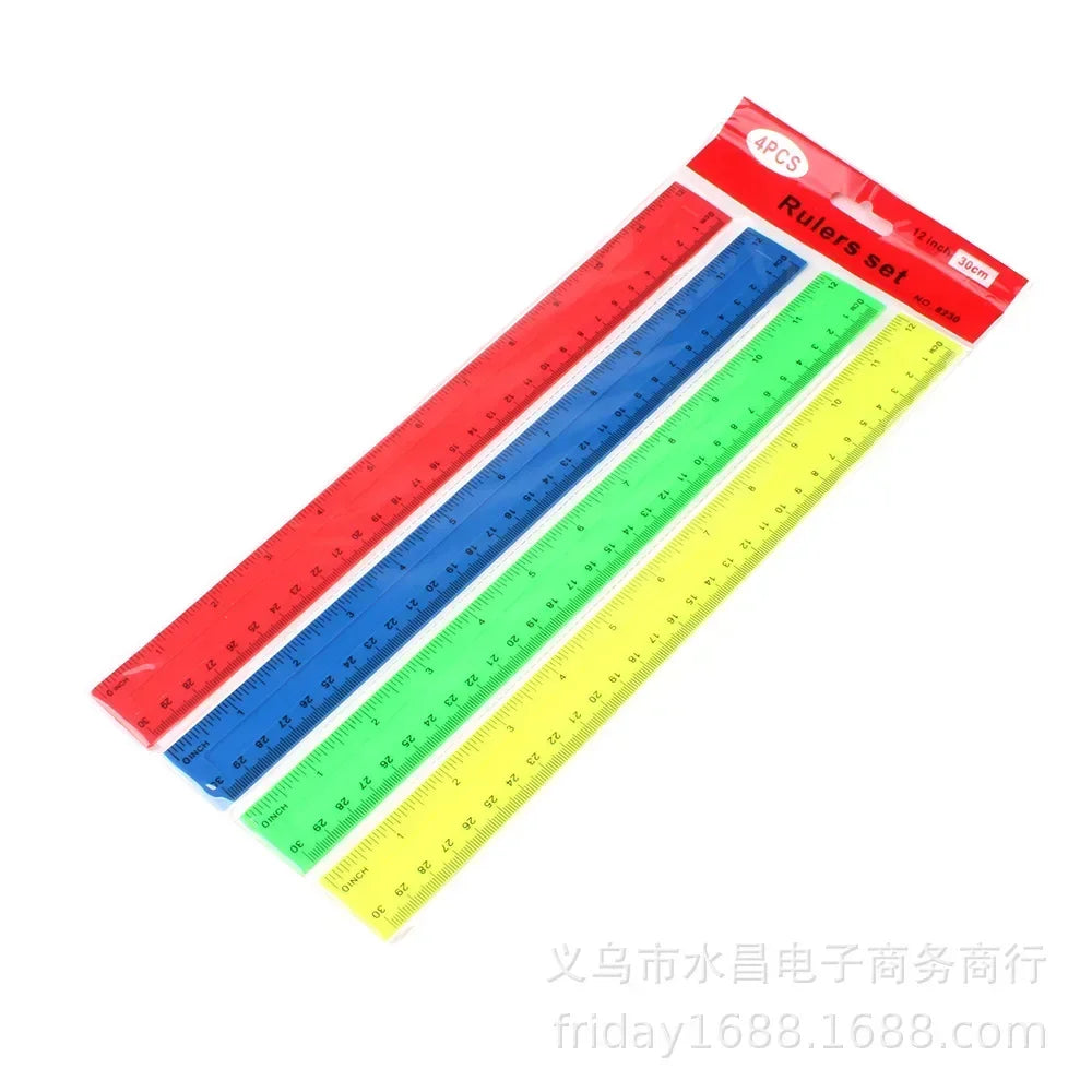 Buy The Best By Artsulli - Art is Long Life Short - 4pcs 30cm Colorful Plastic Straight Rulers Kawaii Stationery Drawing Measuring Tool