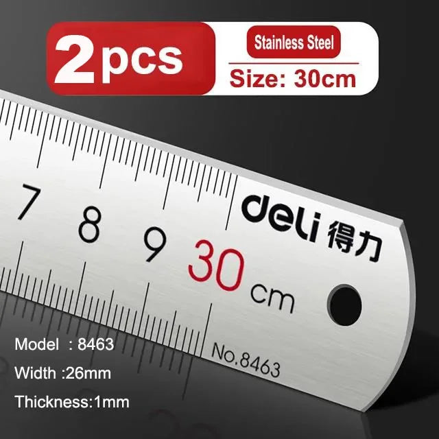 Buy The Best By Artsulli - Art is Long Life Short - Deli Stainless Steel Ruler 15/20/30cm Metal Straight for Home School Precision