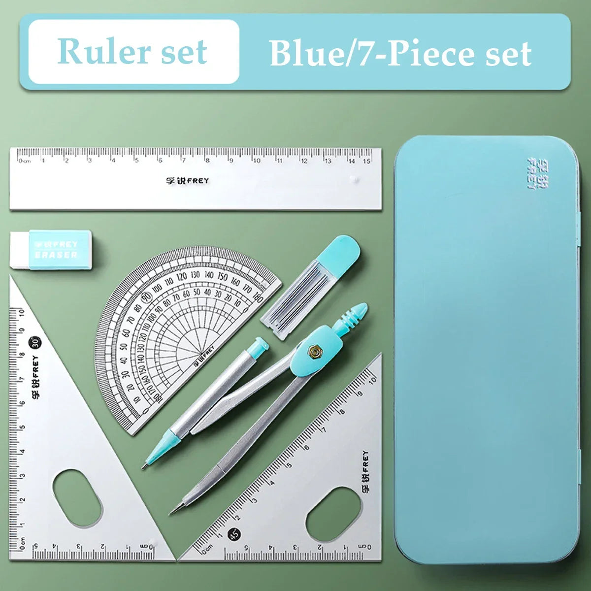Buy The Best By Artsulli - Art is Long Life Short - 7 Pcs/Set Mathematical Rulers Set Multi-function Professional Compass Ruler Drawing