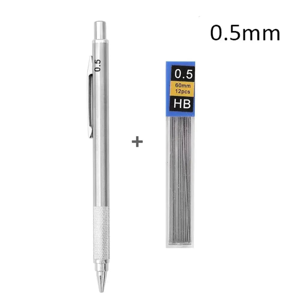 Buy The Best By Artsulli - Art is Long Life Short - 0.3 0.5 0.7 0.9 1.3 2.0mm Metal Mechanical Pencil Set School Sketch Writing Stainless