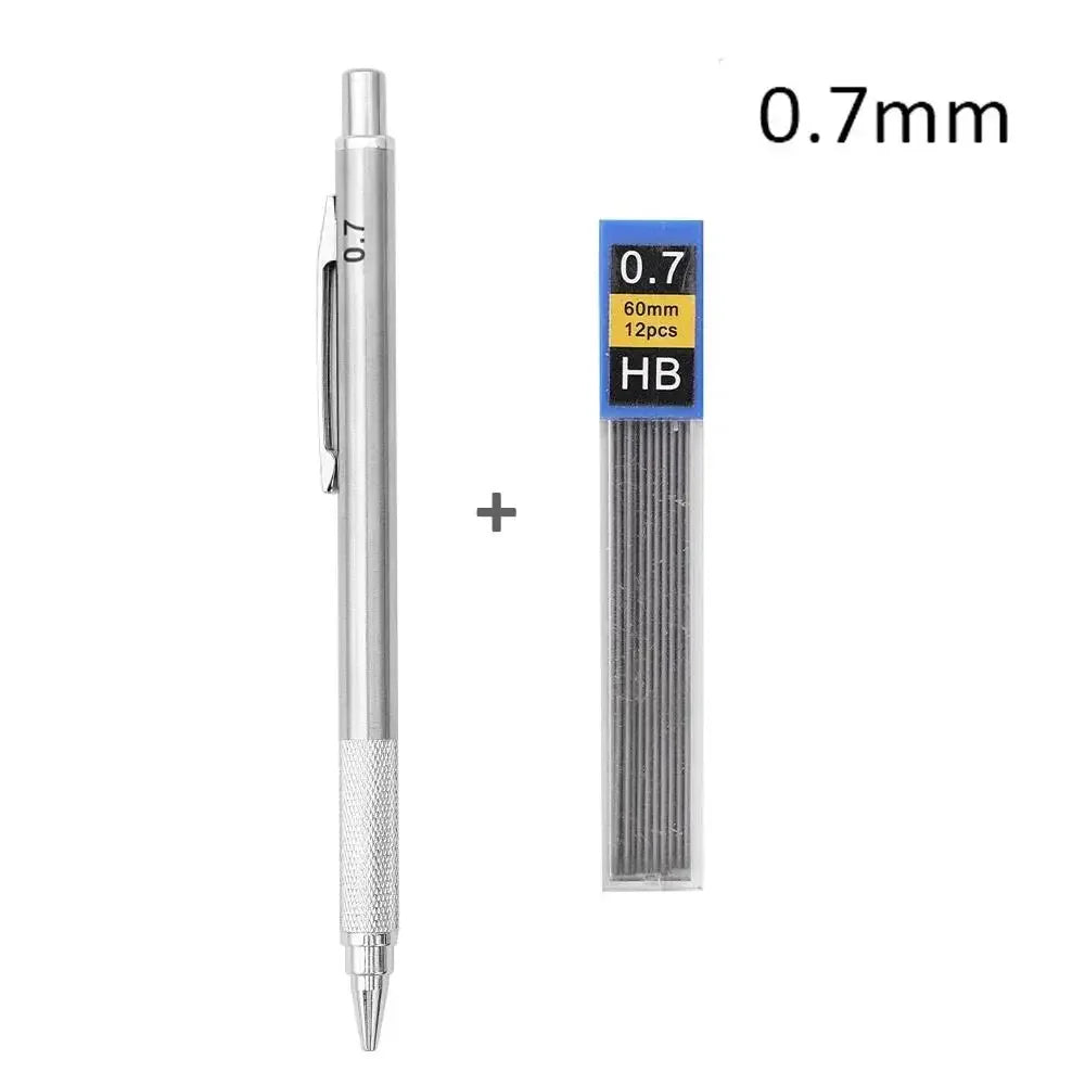 Buy The Best By Artsulli - Art is Long Life Short - 0.3 0.5 0.7 0.9 1.3 2.0mm Metal Mechanical Pencil Set School Sketch Writing Stainless