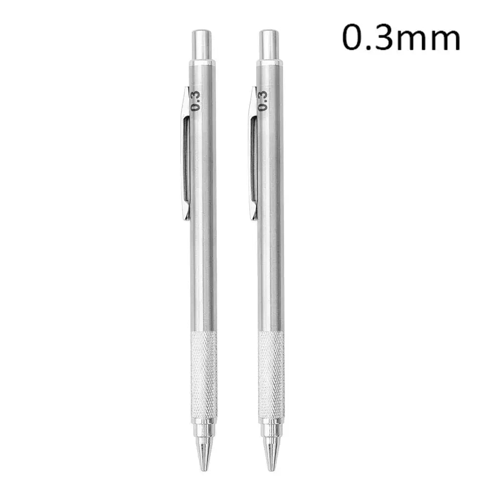 Buy The Best By Artsulli - Art is Long Life Short - 0.3 0.5 0.7 0.9 1.3 2.0mm Metal Mechanical Pencil Set School Sketch Writing Stainless