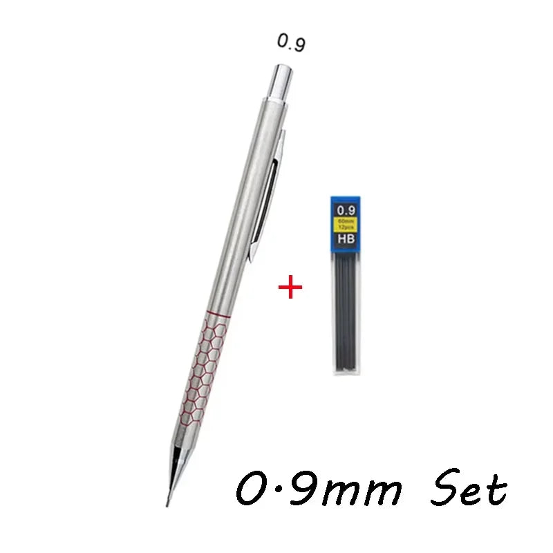 Buy The Best By Artsulli - Art is Long Life Short - 0.5 0.7 0.9mm Metal Mechanical Pencil with Eraser Set HB Lead Sketch Drawing Supplies