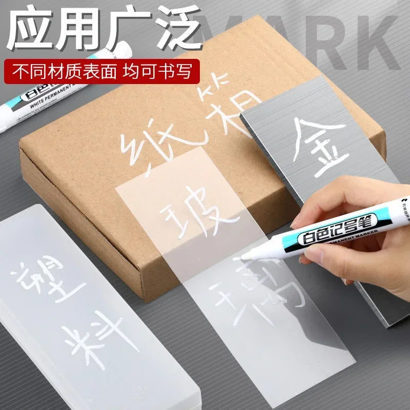 Buy The Best By Artsulli - Art is Long Life Short - 0.7/1.0/2.5MM White Marker Pens Oily Waterproof Permanent Paint Markers For Wood