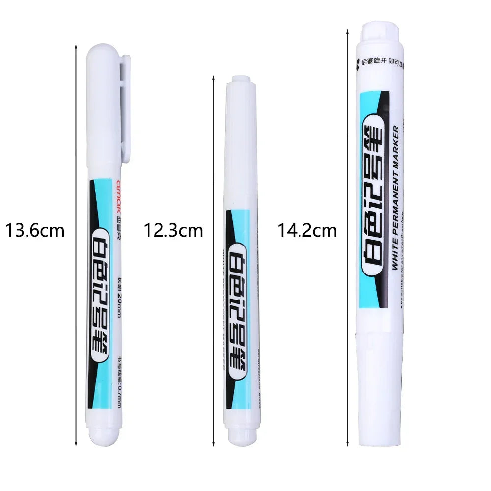 Buy The Best By Artsulli - Art is Long Life Short - 0.7/1.0/2.5MM White Permanent Marker Pens Markers Paint Pen For Wood Plastic Leather
