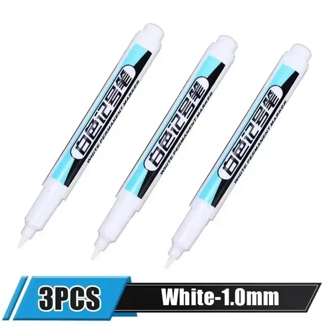 Buy The Best By Artsulli - Art is Long Life Short - 0.7/1.0/2.5MM White Permanent Marker Pens Markers Paint Pen For Wood Plastic Leather
