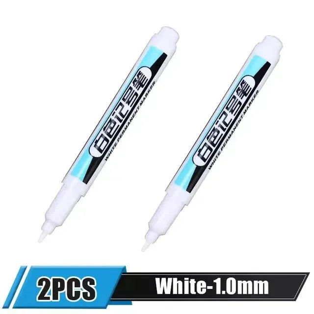 Buy The Best By Artsulli - Art is Long Life Short - 0.7/1.0/2.5MM White Permanent Marker Pens Markers Paint Pen For Wood Plastic Leather