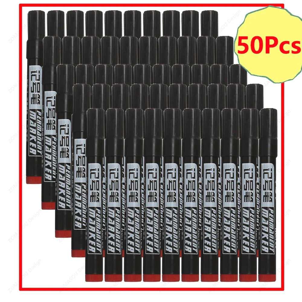Buy The Best By Artsulli - Art is Long Life Short - 1-100Pcs Waterproof Oil-based Marker Pen Quick Dry Black Blue Red Ink Permanent